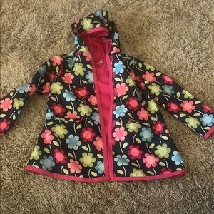 Gymboree Blue and Pink Floral Raincoat back to school size 7–8